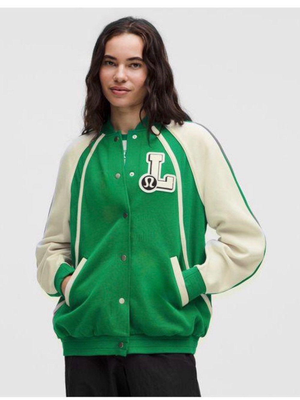 Lululemon Scuba Oversized Collegiate Jacket Graphic Raceway Green XL/XXL NWT